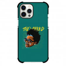 The Weeknd Phone Case For iPhone And Samsung Galaxy - The Weeknd Side Portrait Pop Art Album Green Background