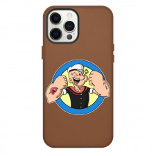 Popeye Phone Case For iPhone Samsung Galaxy Pixel OnePlus Vivo Xiaomi Asus Sony Motorola Nokia - Popeye Happy Portrait Blue Circle Background