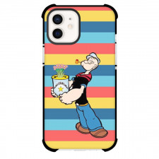 Popeye Phone Case For iPhone Samsung Galaxy Pixel OnePlus Vivo Xiaomi Asus Sony Motorola Nokia - Popeye Holding Flower Red Yellow Blue Stripes Background