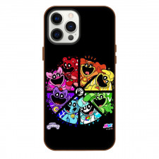 Poppy Play Time Phone Case For iPhone Samsung Galaxy Pixel OnePlus Vivo Xiaomi Asus Sony Motorola Nokia - Characters Smile Circle Collage On Black Background
