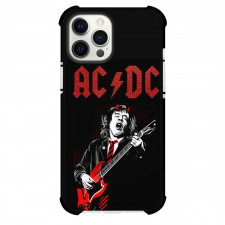 ACDC Angus Young Phone Case For iPhone Samsung Galaxy Pixel OnePlus Vivo Xiaomi Asus Sony Motorola Nokia - ACDC Angus Young Playing Guitar Illustration Art On Black Background