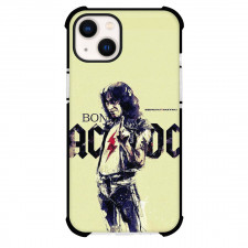ACDC Bon Scott Phone Case For iPhone Samsung Galaxy Pixel OnePlus Vivo Xiaomi Asus Sony Motorola Nokia - ACDC Thunder Bon Scott Painting Art On Beige Background