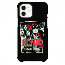 ACDC Phone Case For iPhone Samsung Galaxy Pixel OnePlus Vivo Xiaomi Asus Sony Motorola Nokia - ACDC Highway To Hell Rock Poster Illustration On Black Background
