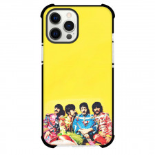 The Beatles Phone Case For iPhone Samsung Galaxy Pixel OnePlus Vivo Xiaomi Asus Sony Motorola Nokia - The Beatles Group Member Sitting On Yellow Retro Poster