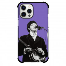 The Beatles Paul McCartney Phone Case For iPhone Samsung Galaxy Pixel OnePlus Vivo Xiaomi Asus Sony Motorola Nokia - The Beatles Paul McCartney Singing Grayscale Picture On Purple Background