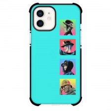 Gorillaz Phone Case For iPhone Samsung Galaxy Pixel OnePlus Vivo Xiaomi Asus Sony Motorola Nokia - Gorillaz Members Portrait On Cyan Background