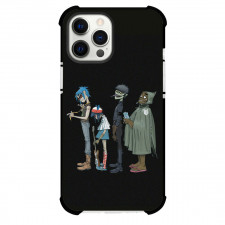 Gorillaz Phone Case For iPhone Samsung Galaxy Pixel OnePlus Vivo Xiaomi Asus Sony Motorola Nokia - Gorillaz Members Standing Portrait On Black Background