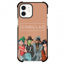 Gorillaz Phone Case For iPhone Samsung Galaxy Pixel OnePlus Vivo Xiaomi Asus Sony Motorola Nokia - Gorillaz Team Member Cartoon Art On Brown Background