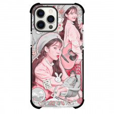 IU Phone Case For iPhone And Samsung Galaxy Devices - Collage Pink Grayscale