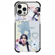 IVE Liz Case For iPhone Samsung Galaxy Pixel OnePlus Vivo Xiaomi Asus Sony Motorola Nokia - Liz Cutie Peace Sign Blue Background