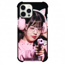 IVE Wonyoung Case For iPhone Samsung Galaxy Pixel OnePlus Vivo Xiaomi Asus Sony Motorola Nokia - Wonyoung Gun Point Pink Earmuffs