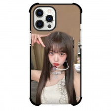 IVE Wonyoung Case For iPhone Samsung Galaxy Pixel OnePlus Vivo Xiaomi Asus Sony Motorola Nokia - Wonyoung Peace Sign Microphone Brown Background