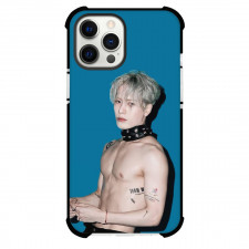 Jackson Wang Phone Case For iPhone Samsung Galaxy Pixel OnePlus Vivo Xiaomi Asus Sony Motorola Nokia - Topless Side Portait Blue Background