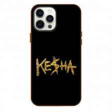 Kesha Phone Case For iPhone Samsung Galaxy Pixel OnePlus Vivo Xiaomi Asus Sony Motorola Nokia - Gold Wordmark Logo In Black Background
