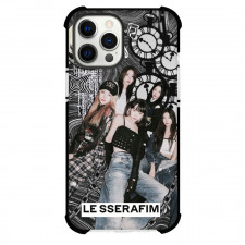 Le Sserafim Phone Case For iPhone and Samsung Galaxy Devices - Le Sserafim Members Black And White Background