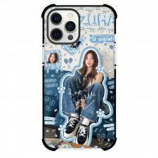 Le Sserafim Kazuha Phone Case For iPhone and Samsung Galaxy Devices - Kazuha Blue Word Art