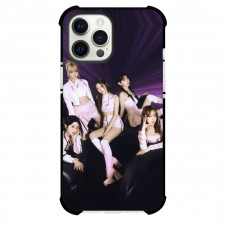 Le Sserafim Phone Case For iPhone and Samsung Galaxy Devices - Le Sserafim Members Wearing Pink Violet Background