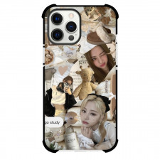 Le Sserafim Huh Yun-jin Phone Case For iPhone and Samsung Galaxy Devices - Huh Yun-jin Brown Collage