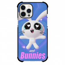 New Jeans Phone Case For iPhone and Samsung Galaxy Devices - New Jeans Bunny On Blue Background