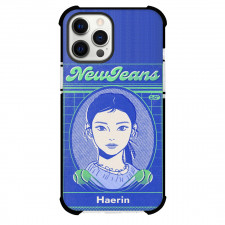 New Jeans Haerin Phone Case For iPhone and Samsung Galaxy Devices - Haerin ID Car Blue Art Poster