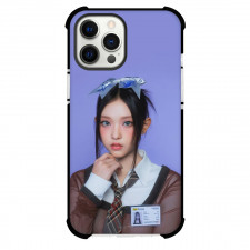 New Jeans Haerin Phone Case For iPhone and Samsung Galaxy Devices - Haerin Portrait Purple Background