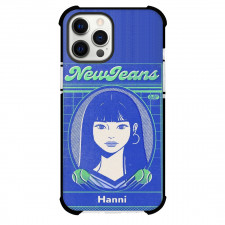 New Jeans Hanni Phone Case For iPhone and Samsung Galaxy Devices - Hanni ID Blue Art Poster