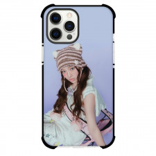 New Jeans Hyein Phone Case For iPhone and Samsung Galaxy Devices - Hyein Sitting Purple Background
