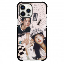 New Jeans Minji Phone Case For iPhone and Samsung Galaxy Devices - Minji Portrait On Graphic Background