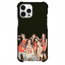 New Jeans Phone Case For iPhone and Samsung Galaxy Devices - New Jeans Members Posing Black Background