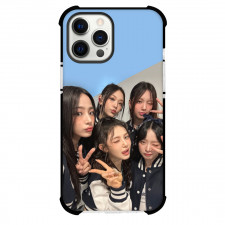 New Jeans Phone Case For iPhone and Samsung Galaxy Devices - New Jeans Members Selfie Blue Background