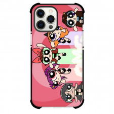 New Jeans Phone Case For iPhone and Samsung Galaxy Devices - New Jeans Members In The Powerpuff Girls Jumping On Pink Glitter Bed