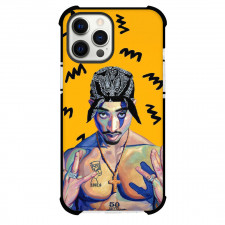 Tupac Shakur Phone Case For iPhone Samsung Galaxy Pixel OnePlus Vivo Xiaomi Asus Sony Motorola Nokia - Tupac Shakur Cartoon Rappers Art On Yellow Background
