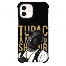 Tupac Shakur Phone Case For iPhone Samsung Galaxy Pixel OnePlus Vivo Xiaomi Asus Sony Motorola Nokia - Tupac Shakur Grayscale Illustration Art On Word Art Background
