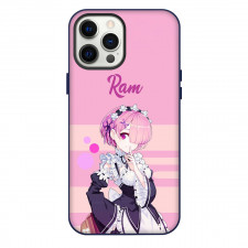 Re Zero - Starting Life in Another World Ram Phone Case For iPhone Samsung Galaxy Pixel OnePlus Vivo Xiaomi Asus Sony Motorola Nokia - Ram Anime Art On Pink Background