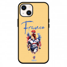 Rugby World Cup France 2023 French Rugby Federation Phone Case For iPhone Samsung Galaxy Pixel OnePlus Vivo Xiaomi Asus Sony Motorola Nokia - Rooster Le Coq Gaulois Standing On Orange Background