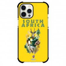 Rugby World Cup France 2023 South Africa National Rugby Union Phone Case For iPhone Samsung Galaxy Pixel OnePlus Vivo Xiaomi Asus Sony Motorola Nokia - Deer Ruing On Yellow Background