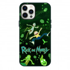 Rick And Morty Phone Case For iPhone Samsung Galaxy Pixel OnePlus Vivo Xiaomi Asus Sony Motorola Nokia - Rick And Morty Characters Falling In Green Portrait Poster