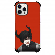 Record of Ragnarok Beelzebub Phone Case For iPhone and Samsung Galaxy Devices - Beelzebub Smiling Red Background
