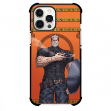 Record of Ragnarok Leonidas Phone Case For iPhone and Samsung Galaxy Devices - Leonidas Illustration Orange Background