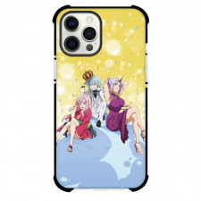 That Time I Got Reincarnated As A Slime Case For iPhone Samsung Galaxy Pixel OnePlus Vivo Xiaomi Asus Sony Motorola Nokia - Characters Sitting on a Slime Yellow Background