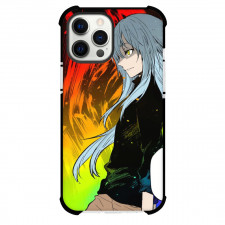 That Time I Got Reincarnated As A Slime Rimuru Tempest Case For iPhone Samsung Galaxy Pixel OnePlus Vivo Xiaomi Asus Sony Motorola Nokia - Rimuru Tempest Orange Background Illustration