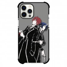 That Time I Got Reincarnated As A Slime Case For iPhone Samsung Galaxy Pixel OnePlus Vivo Xiaomi Asus Sony Motorola Nokia - Souei & Benimaru Back to Back Black Suit Grey Background