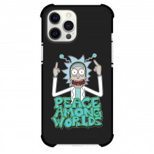 Rick And Morty Rick Sanchez Phone Case For iPhone Samsung Galaxy Pixel OnePlus Vivo Xiaomi Asus Sony Motorola Nokia - Rick Sanchez Peace Among Worlds Sticker On Black Background