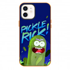 Rick And Morty Pickle Rick Phone Case For iPhone Samsung Galaxy Pixel OnePlus Vivo Xiaomi Asus Sony Motorola Nokia - Pickle Rick On Blue Background Illustration Art