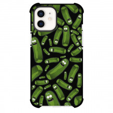 Rick And Morty Pickle Rick Phone Case For iPhone Samsung Galaxy Pixel OnePlus Vivo Xiaomi Asus Sony Motorola Nokia - Pickle Rick Pattern Art On Black Background