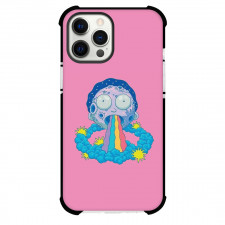 Rick And Morty Phone Case For iPhone Samsung Galaxy Pixel OnePlus Vivo Xiaomi Asus Sony Motorola Nokia - Rick And Morty Rainbow Sickness Art On Pink Background