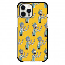 Rick And Morty Rick Sanchez Phone Case For iPhone Samsung Galaxy Pixel OnePlus Vivo Xiaomi Asus Sony Motorola Nokia - Rick Sanchez Showing Middle Finger Pattern Art On Yellow Background