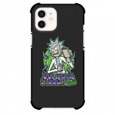 Rick And Morty Rick Sanchez Phone Case For iPhone Samsung Galaxy Pixel OnePlus Vivo Xiaomi Asus Sony Motorola Nokia - Rick Sanchez Wubba Lubba Sticker On Black Background