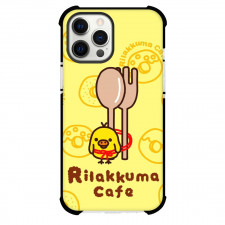 Rilakkuma Kiiroitori Case For iPhone Samsung Galaxy Pixel OnePlus Vivo Xiaomi Asus Sony Motorola Nokia - Kiiroitori Spoon and Fork Yellow Background