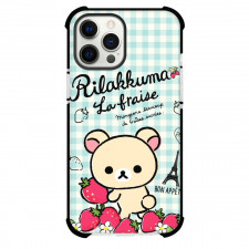 Rilakkuma Korilakkuma Case For iPhone Samsung Galaxy Pixel OnePlus Vivo Xiaomi Asus Sony Motorola Nokia - Korilakkuma Holding a Strawberry Blue Pattern